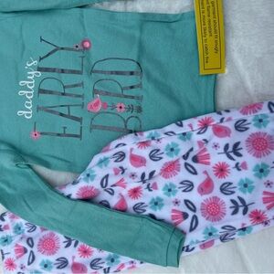 Kids Pajamas Set - Green and Pink Floral